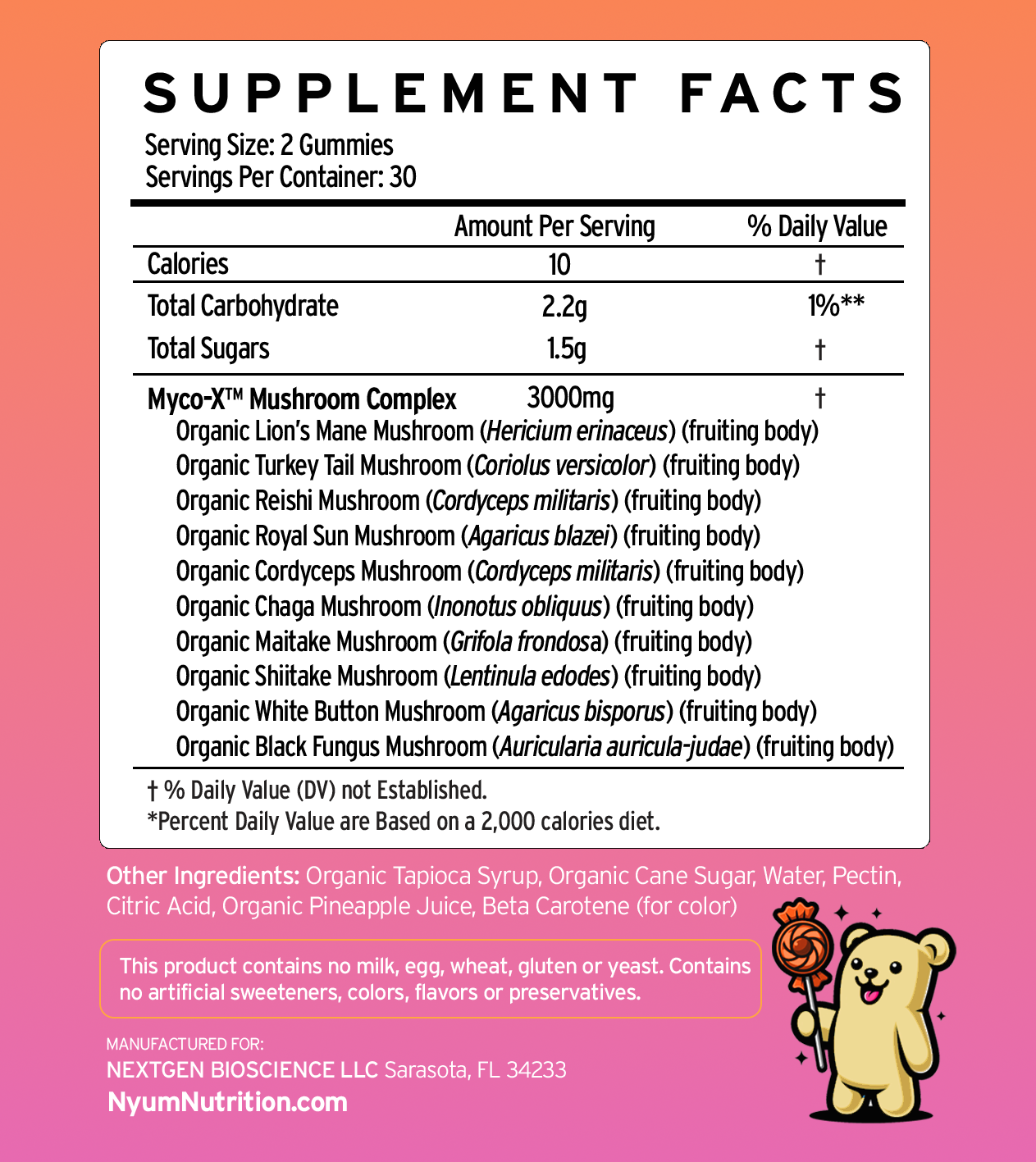 Organic MYCO-X™ Mushroom Gummies